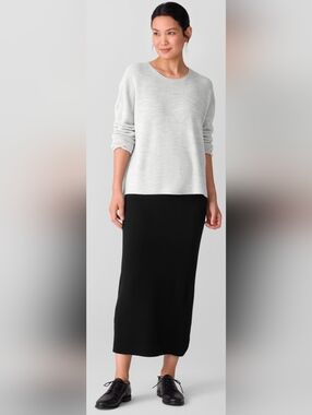 Eileen Fisher - Midi Straight Stretch Material Pencil Skirt